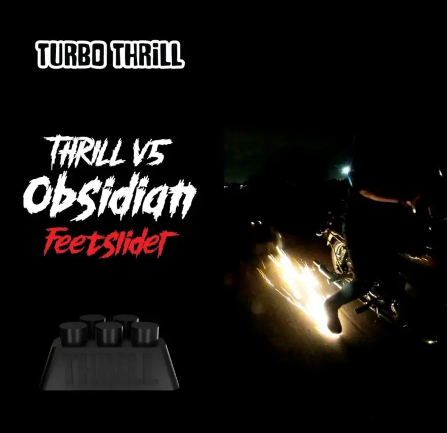 Turbo Thrill Obsidian Feet Slider for Extreme Sparks and Thrilling Riding Experience for Biker/Rider (Pack of 1)